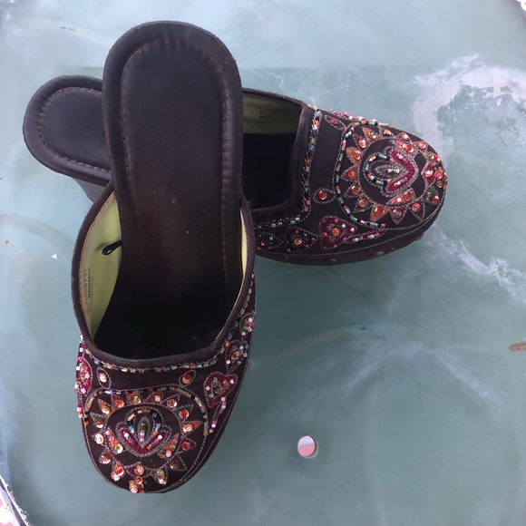 Clogs, bamboo, decorated with sequin - Picture 2 of 7